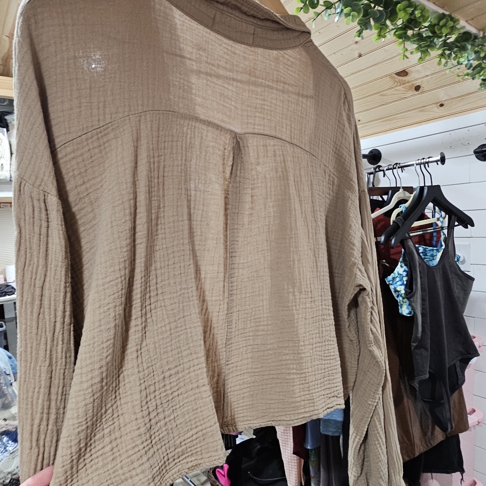 Cotton Button Up Neutral - image 2